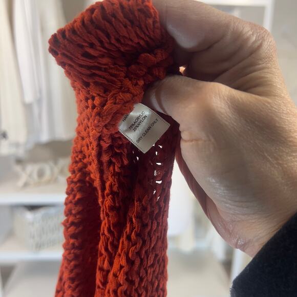 Project Women's SIze L Orange Chunky Knit Cowlneck Sweater #3178 - Picture 7 of 8